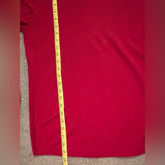 J Jill Red V Neck Cotton Blend Sweater Size Medium - Picture 8 of 8